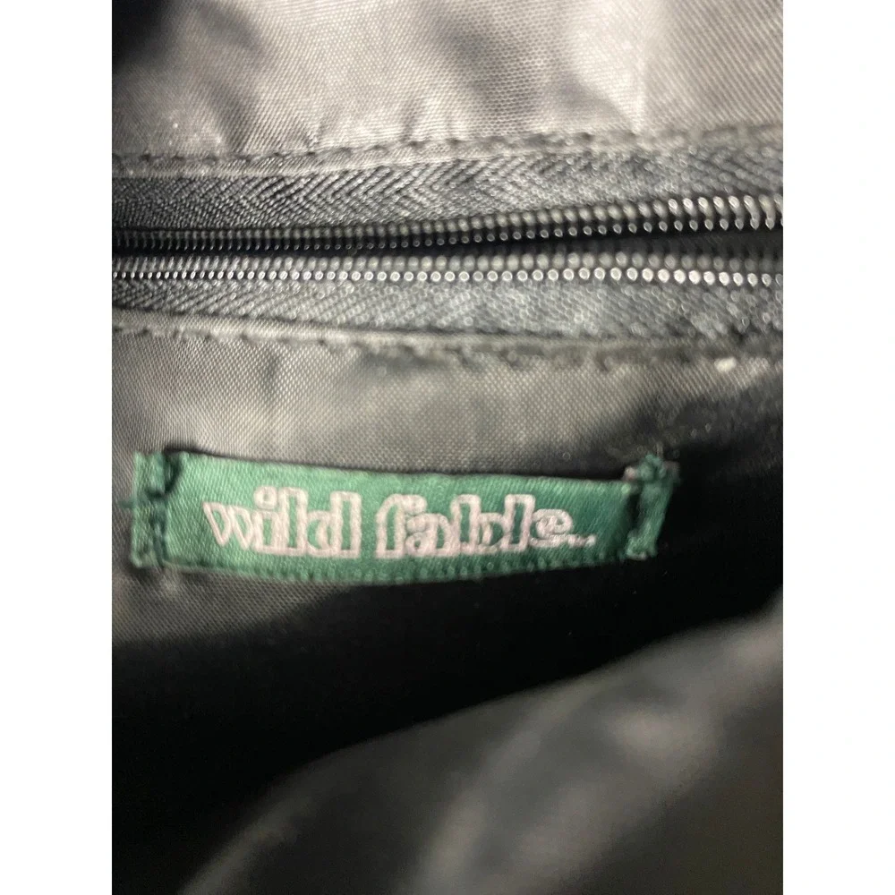 Wild Fable Black Faux Leather Mini Backpack Scrunchie Handle Small